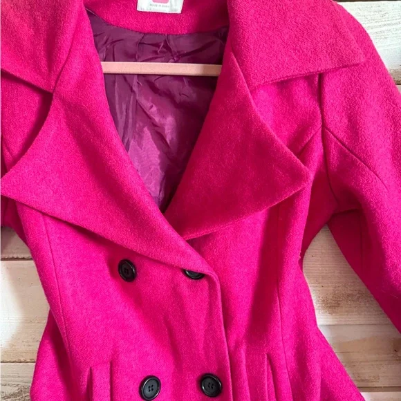 Women's Pink Double-Breasted Jacket - Picture 2 of 3